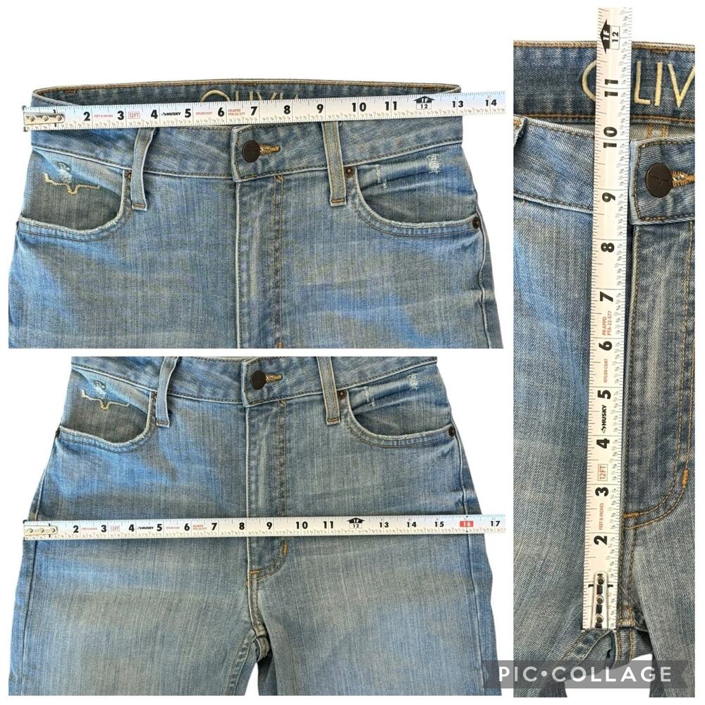Kimes Ranch Olivia Light Blue High Rise Raw Hem Wide Leg Jeans Size 00 x32 - Picture 4 of 7